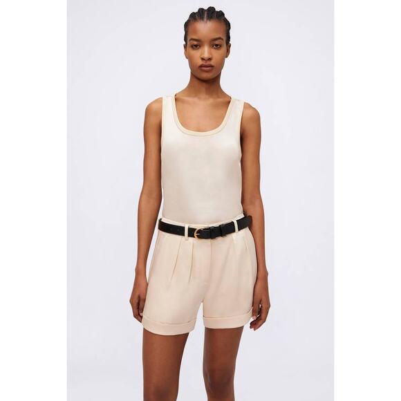 Simkhai Devan Silky Pleated Shorts in Ecru ivory Cream US 4 NEW NWT - Picture 12 of 13